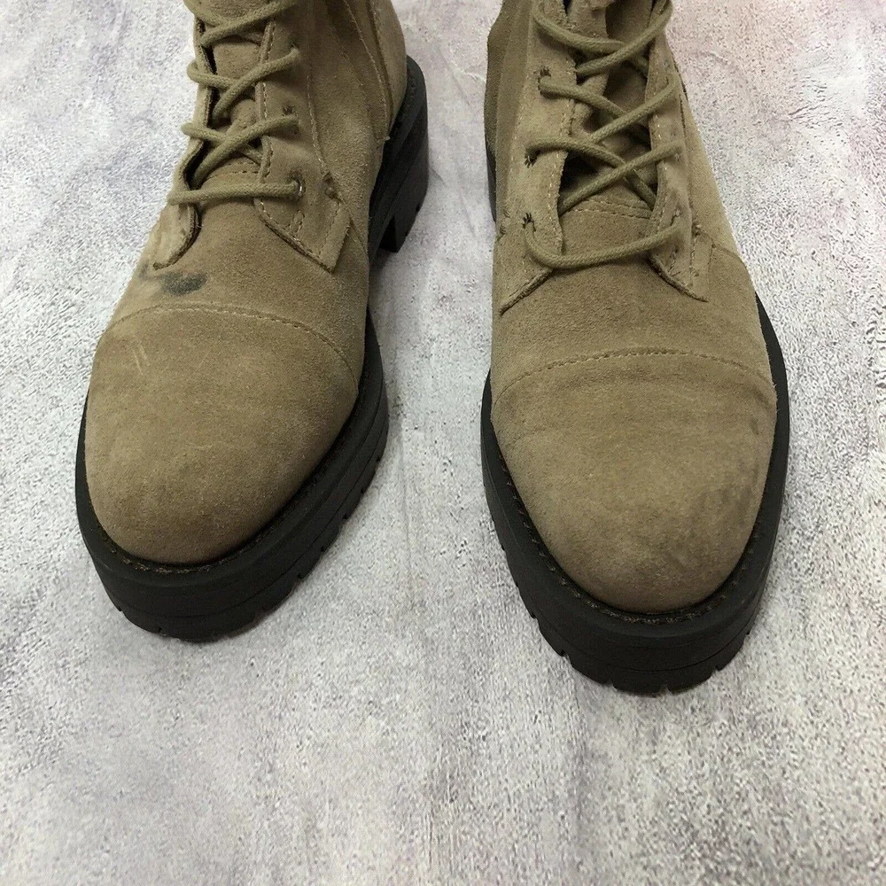 NEW Sam Edelman Womens Junip Combat Boots Size 6 Suede‎ Leather Lace Up FLAW